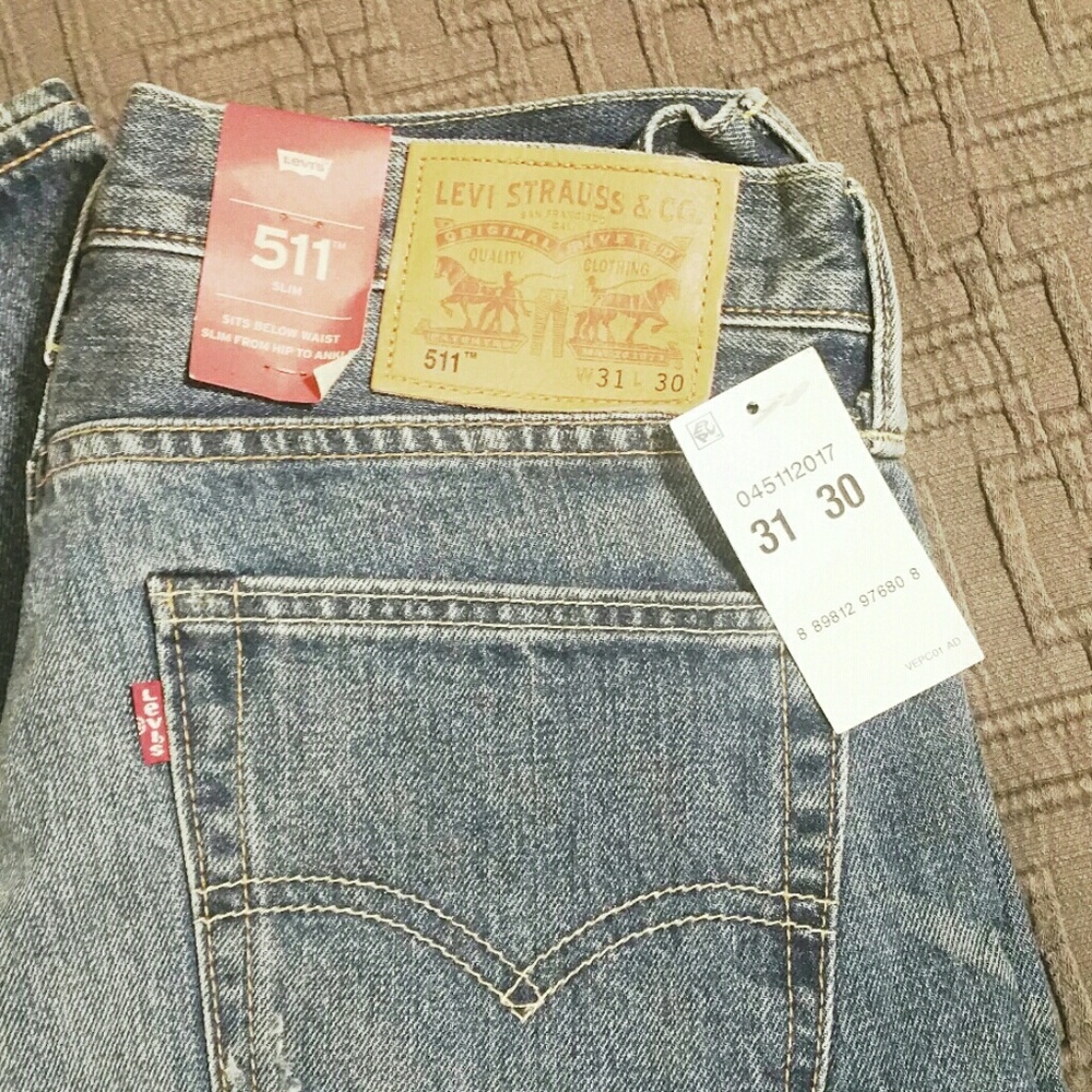 NWT Levis 511 Jeans, distressed, 31 X 30